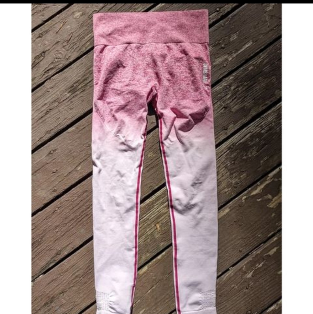 Gymshark Seamless Leggings Pink Ombre Medium READ MEASUREMENTS
